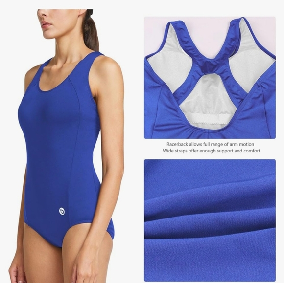BALEAF Women's Racerback Athletic One Piece Modest Bathing Suit Size 40 - US 10 - Picture 5 of 5